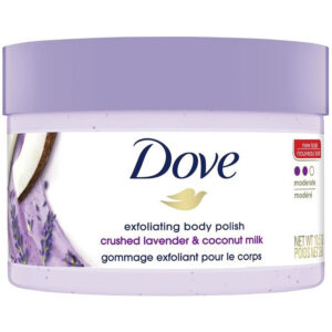 Dove Exfoliating Body Polish Body Scrub Crushed Lavender & Coconut Milk 10.5 oz